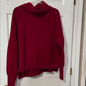 Elegant Red Cowl Neck Sweater